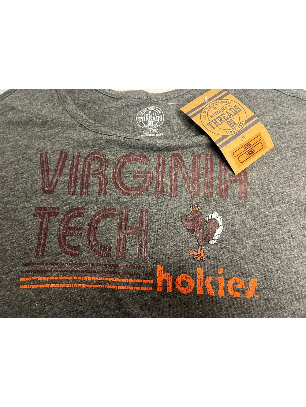Virginia Tech VT Hokies Tank Super Soft heathered womens XL hokiebird new